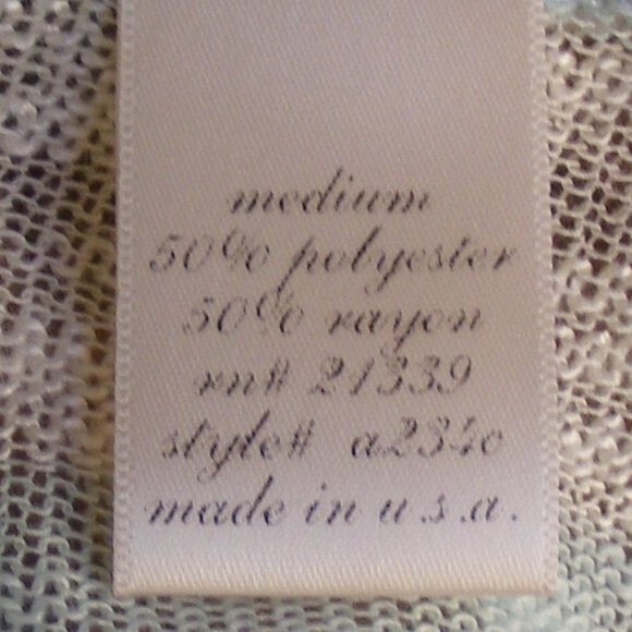 new FRANCESCA BUTTONS Sweater, M, Mint/Off-white, waterfall Open Front, LS - Picture 8 of 12